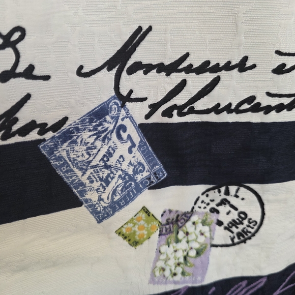 Chico's Postcard Print Stripe Jacket/Fully Lined SZ 2 US 12-14 - Picture 12 of 15